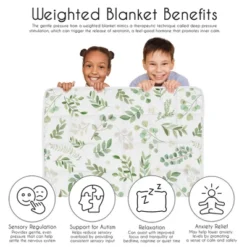 Sweet Jojo Designs Boy Girl Unisex Gender Neutral Toddler Weighted Blanket 5lbs. For Kids Botanical Green And White -Bedding Discounts GUEST c95b6a13 3ebf 4aff 89ea 6889d4331a7a