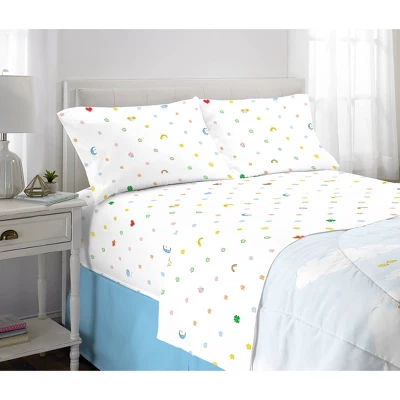 Care Bears Full Bedding Bundle Falling Stars: Multicolored Comforter Set With Sheets & Pillowcases, Polyester, Kids/Teens 5 Care Bears Full Bedding Bundle Falling Stars: Multicolored Comforter Set With Sheets & Pillowcases, Polyester, Kids/Teens - Image 5