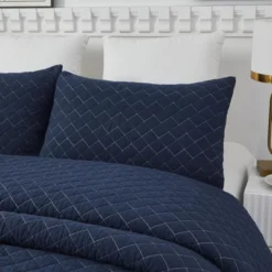 BAGOKIE Lightweight Navy Blue Diamond Quilt Set -Bedding Discounts GUEST ccc3afea 76c3 4b83 b3d4 03113baad8d2