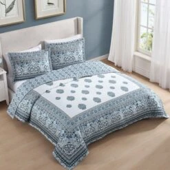 Bebejan Aquamarine Medallion 100% Cotton 3-Piece Reversible Quilted Coverlet Set 12 Bebejan Aquamarine Medallion 100% Cotton 3-Piece Reversible Quilted Coverlet Set -Bedding Discounts GUEST ccc5cee8 13c2 41f4 a6d2 3da85e86bce7