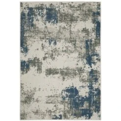 Trinity Modern Distressed Abstract Patio Area Rug Beige/Blue - Captiv8e Designs -Bedding Discounts GUEST cdaca2a0 5926 484e 9098 de6fa5c6dbee