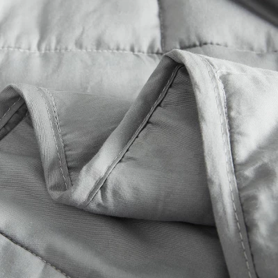 48"x72" 100% Cotton 20lbs Weighted Blanket Silver Gray - Pur Serenity 4 48"x72" 100% Cotton 20lbs Weighted Blanket Silver Gray - Pur Serenity - Image 4