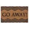 Kate Aurora "Go Away" Chevron Designed Coir Bristled Outdoor All Season Welcome Mat - 18"x30"