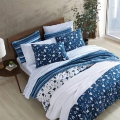 3pc Full/Queen Cyanotype Floral 100% Cotton Comforter Set White - ED Ellen DeGeneres -Bedding Discounts GUEST d31eddfb 22f7 47ae afb6 fe8b47a3f837