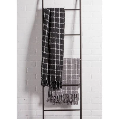 50"x60" Plaid Checked Throw Blanket Gray - Design Imports 4 50"x60" Plaid Checked Throw Blanket Gray - Design Imports - Image 4