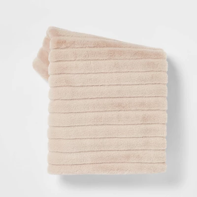 Textured Faux Fur Reversible Throw Blanket - Threshold™ 8 Textured Faux Fur Reversible Throw Blanket - Threshold™ - Image 8