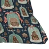 16"x16" Heather Dutton Gingerbread Village Square Throw Pillow Blue - Deny Designs: Christmas Decor, Indoor Use, Zippered