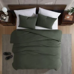 Kenneth Cole Solid Waffle Green 3 Piece Duvet Set- Full/Queen -Bedding Discounts GUEST d5d409f3 221a 4884 a10d e512c80804b6