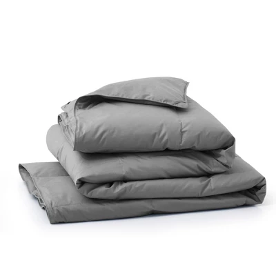 Peace Nest Organic Cotton Down Feather Comforter Duvet Insert, Gray 4 Peace Nest Organic Cotton Down Feather Comforter Duvet Insert, Gray - Image 4