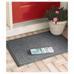 1'6"x2'6" Gateway Utility Doormat Charcoal - Mohawk: Skid-Resistant Outdoor Floor Mat, Low Pile, Recycled Rubber -Bedding Discounts GUEST d64b9df4 a552 424b a0b6 0d5c8513cb93