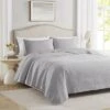 RT Designers Collection Caitlyn 3 Pieces Washed Pinsonic Lightweight Quilts Set For Bedding Grey