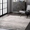 Nuloom Lira Solid 4x6 Indoor Area Rug For Living Room Bedroom Dining Room Kitchen, Grey/Ivory