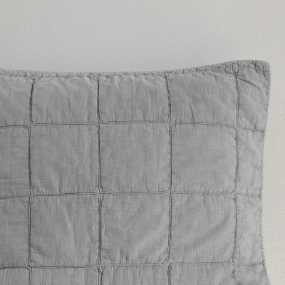 Gracie Mills Griffin 3-Piece Grid Design Cotton Coverlet Set - Full/Queen - Gray 2 Gracie Mills Griffin 3-Piece Grid Design Cotton Coverlet Set - Full/Queen - Gray - Image 2