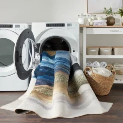 Nourison Washables Abstract Brushstroke Indoor Non-Skid Area Rug -Bedding Discounts GUEST d98364c4 eeae 4c07 8188 89ce5d4f6fb3