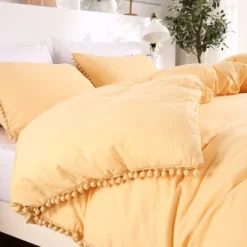 Pom Pom Duvet Cover Set, Soft Washed Microfiber Duvet Cover Bedding Set 7 Pom Pom Duvet Cover Set, Soft Washed Microfiber Duvet Cover Bedding Set -Bedding Discounts GUEST db2df832 5382 4f18 a19c 935bc6995b68