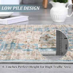 Non Slip Machine Washable Rugs 9x12 Area Rugs For Living Room Bedroom Soft Vintage Rugs Low Pile Large Carpet -Bedding Discounts GUEST dbbbf12e 7423 4709 8763 8f7165a66b72