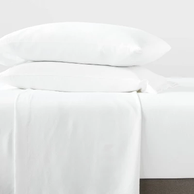 Full Garment Washed Microfiber Solid Sheet Set White - Room Essentials™ 1 Full Garment Washed Microfiber Solid Sheet Set White - Room Essentials™