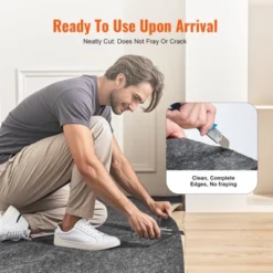 VEVOR - Slip-Resistant Rug Pad - Protective Cushioning Carpet Pad - 9' X 12' - 1/4"Thick - Dual Surface - Polyester Felt + Latex - Gray -Bedding Discounts GUEST dcb4db03 a1b4 493f 8c10 8e912914390f