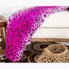 Home Mart Goods Throw Size Super Soft Micro Plush Flannel Bed Pink Leopard Skin Print Blanket