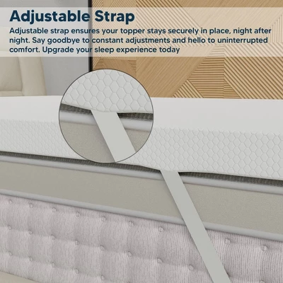 Continental Sleep, 1-Inch Medium Firm Mattress Toppers With Breathable Cover, Cooling Mattress Pad For Back Pain, Soft And Removable, White 3 Continental Sleep, 1-Inch Medium Firm Mattress Toppers With Breathable Cover, Cooling Mattress Pad For Back Pain, Soft And Removable, White - Image 3
