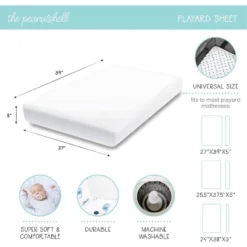 The Peanutshell Mini Crib Sheet Set - 3 Pack - Multiuse For Pack N Play, Playard, Playpen, Mini Crib - Woodland Animals