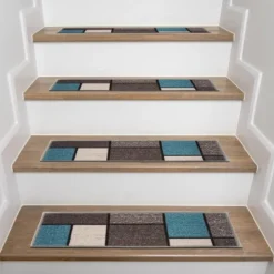 World Rug Gallery Contemporary Modern Boxes Non-Slip Stair Treads -Bedding Discounts GUEST df344c99 36c8 479e beda 91454545ea2e
