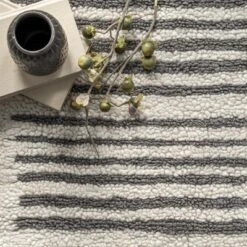 NuLOOM Tayshia Machine Washable Wool Modern Striped Area Rug -Bedding Discounts GUEST df992f01 e0f8 4903 9dd2 e3a59a4b249e