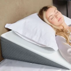 Dronery 8"Bed Wedge Triangle Pillow With Soft Memory Foam And Washable Cover,For Acid Reflux,Heartburn,Back Pain Relief,Snoring,Sleep Apnea And Gerd