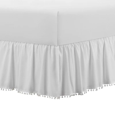 Belles & Whistles Pom Pom Trim 15" Drop Bed Skirt 3 Belles & Whistles Pom Pom Trim 15" Drop Bed Skirt - Image 3