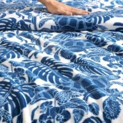 50"x70" Oversized Turtle Bay Throw Blanket Blue - Tommy Bahama: Plush, Reversible, Leaf Pattern, Kids' & Adults -Bedding Discounts GUEST e0929fee 1902 4916 b649 5710867b72e6