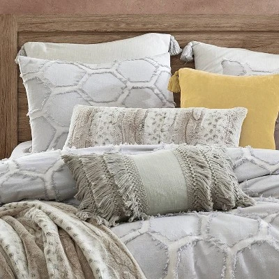 Peri Home 3pc Full/Queen Clipped Honeycomb Comforter Set Light Gray 2 Peri Home 3pc Full/Queen Clipped Honeycomb Comforter Set Light Gray - Image 2