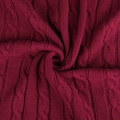 PiccoCasa Cotton Cable Soft Couch Decorative Knitted Throw Blanket 1 Pc 6 PiccoCasa Cotton Cable Soft Couch Decorative Knitted Throw Blanket 1 Pc - Image 6