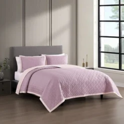 Bebejan Purple Lilies 100% Cotton 5-Piece Reversible Comforter Set