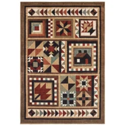 Weston Farmhouse Lodge Area Rug Brown - Captiv8e Designs -Bedding Discounts GUEST e53e3eb9 19b4 4c2c a095 69a9b71d78ad