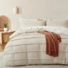 BAGOKIE Modern Textured Duvet Cover King Size - Pleated King Duvet Cover