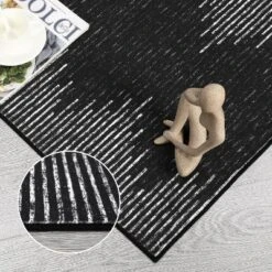 Acekool 8x10 Washable Area Rug, Black And White Striped Non Slip Low Pile Carpet, Modern Distressed Diamond Pattern For Living Room Bedroom Nursery 11 Acekool 8x10 Washable Area Rug, Black And White Striped Non Slip Low Pile Carpet, Modern Distressed Diamond Pattern For Living Room Bedroom Nursery -Bedding Discounts GUEST e939a3ac da5d 415d 82de 6c21d140cfb0