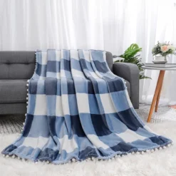PiccoCasa Flannel Pom-Pom Tartan Checkered Fleece Throw Blanket 1Pc 11 PiccoCasa Flannel Pom-Pom Tartan Checkered Fleece Throw Blanket 1Pc -Bedding Discounts GUEST e9be638f 2946 4a5b a4ff 14e8de58814a