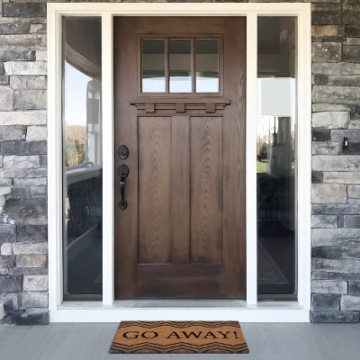 Kate Aurora "Go Away" Chevron Designed Coir Bristled Outdoor All Season Welcome Mat - 18"x30" 2 Kate Aurora "Go Away" Chevron Designed Coir Bristled Outdoor All Season Welcome Mat - 18"x30" - Image 2