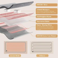 Weighted Heating Pad, Electric Massaging Heating Pad For Back Neck Shoulder With Massaging Vibration -Bedding Discounts GUEST eb034f74 2475 4f68 94a4 e017e922df44