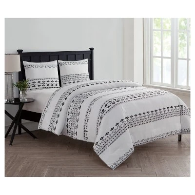 White Azteca Printed Comforter Set (King) - VCNY 1 White Azteca Printed Comforter Set (King) - VCNY