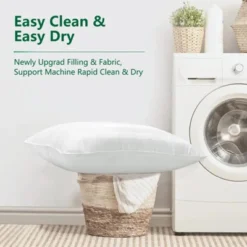 Heycuzi Queen Size Pillows For Sleeping: Hotel Quality - Down Alternative Microfiber Filled For Back, Stomach Side Sleepers Breathable Skin-Friendly