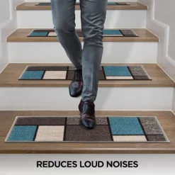 World Rug Gallery Contemporary Modern Boxes Non-Slip Stair Treads -Bedding Discounts GUEST ebe4bec5 2d74 4942 947f c1022753d4df