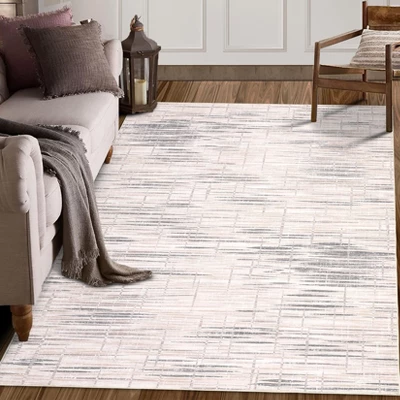 8x10 Rugs Non-Slip ¨C Modern Boho Abstract Area Rug Stain-Resistant Low Pile Carpet | Machine Washable Ivory Accent Rug With TPR Backing 8 8x10 Rugs Non-Slip ¨C Modern Boho Abstract Area Rug Stain-Resistant Low Pile Carpet | Machine Washable Ivory Accent Rug With TPR Backing - Image 8