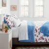 Butterfly Print Microfiber Decorative Bed Set With Throw Blue/Red/White - Room Essentials™