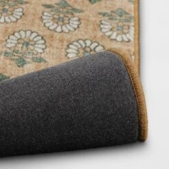 28"x84" Floral Block Memory Foam Runner Rug Yellow - Threshold™ -Bedding Discounts GUEST edea84bf 2c68 4692 94d6 531e9f41bfb9