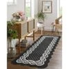 Washable Scalloped Area Rugs Modern Bordered Floor Mat