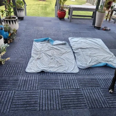 DSVIMOY Carpet Tiles, 12"*12" Soft Padded Floor Tiles For Living Room Kitchen Bedroom, Gray, 11.81"*11.81"*0.16" 3 DSVIMOY Carpet Tiles, 12"*12" Soft Padded Floor Tiles For Living Room Kitchen Bedroom, Gray, 11.81"*11.81"*0.16" - Image 3