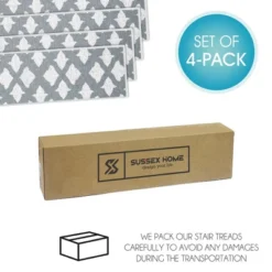 SussexHome Floral Design Cotton Anti-Slip Stair Treads, 9” X 28“ -Bedding Discounts GUEST f1c96757 d822 4bd2 8762 5d737280570e