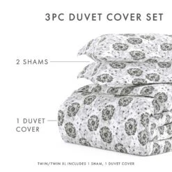 Paisley, Damask & Soft Farmhouse Prints Duvet Cover Set, Ultra Soft, Easy Care - Becky Cameron (3 Piece Set) -Bedding Discounts GUEST f247c2f6 37dc 44db 9f84 8eb72aa23027