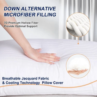 Aghana Digitals Queen Size Hotel Collection Bed Pillows Set Of 2, Soft And Supportive 1 Aghana Digitals Queen Size Hotel Collection Bed Pillows Set Of 2, Soft And Supportive